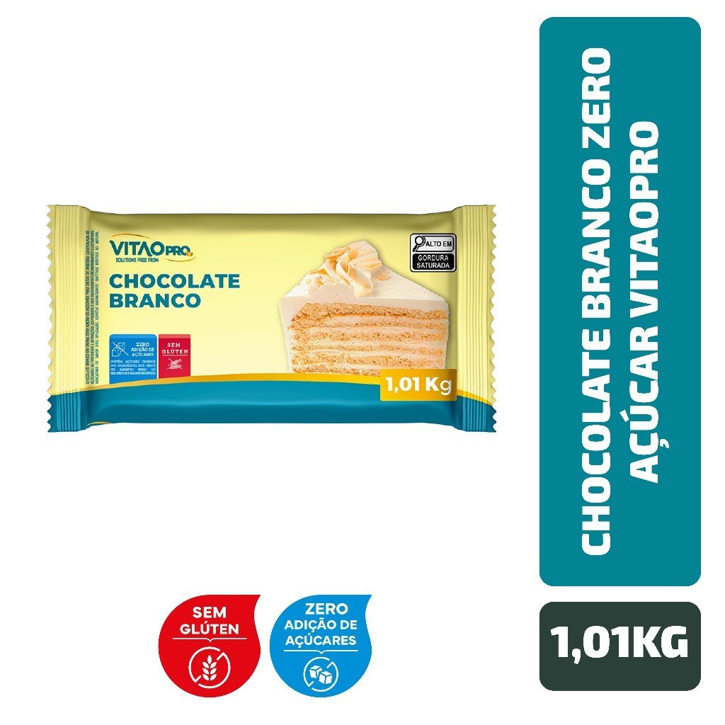 ⚠️ CHOCOLATE BRANCO ZERO AÇÚCAR VITAOPRO 1,01 KG