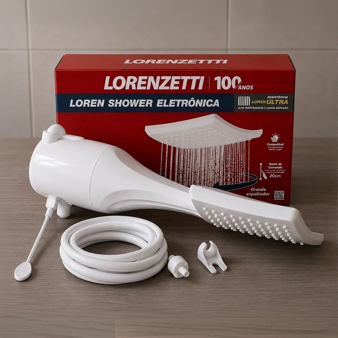 Chuveiro Loren Shower Eletronico Ducha Lorenzetti Cor Branco Potência 5500 W Voltagem 127