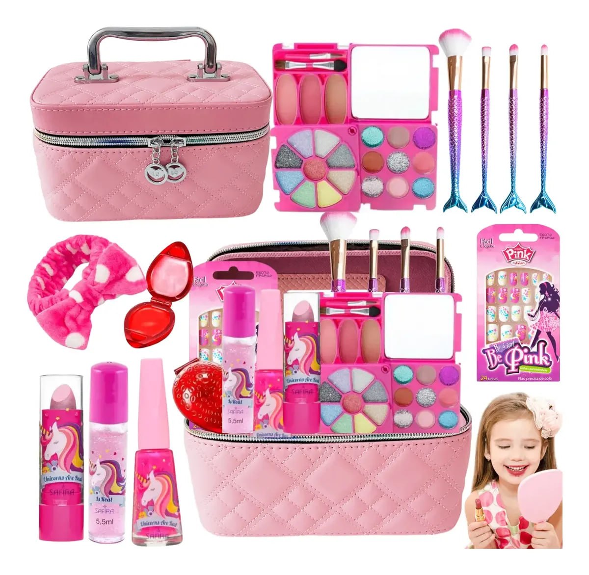 Combo De Beleza Make Up Infantil Maletinha Sortidas*