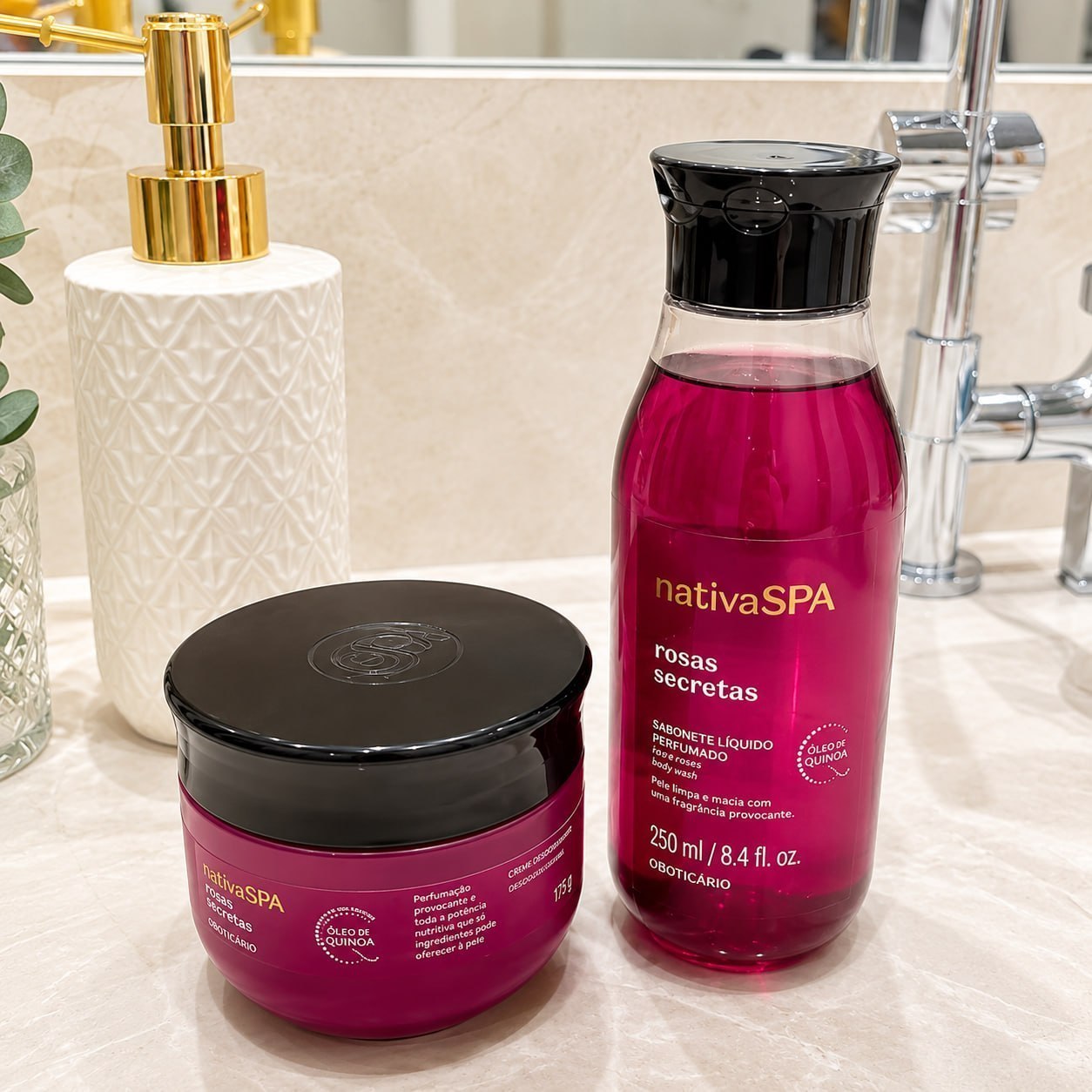 Combo Nativa Spa Rosas Secretas: Sabonete Líquido 250ml + Ól*