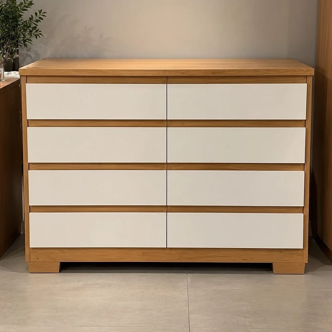 Cômoda 8 Gavetas Para Quarto Grande Com Pés Gaveteiro Organizador