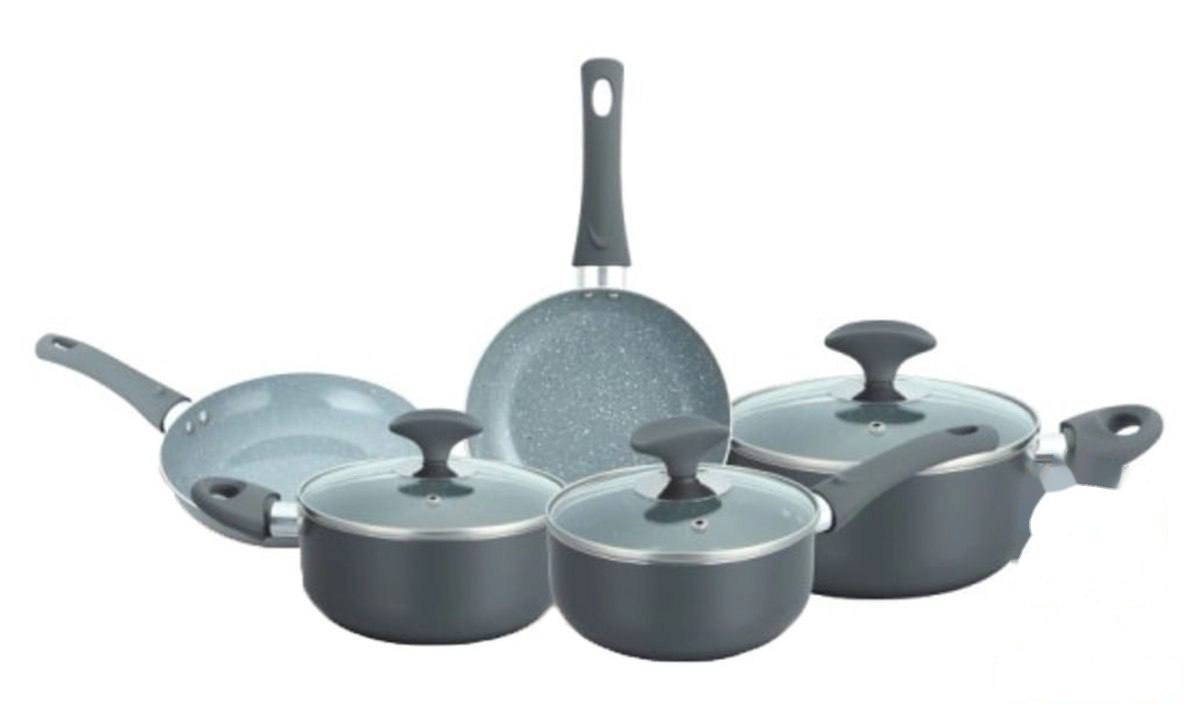 ➡️ CONJUNTO DE PANELAS CERÂMICA CAZZA CHEF CINZA 5 PEÇAS