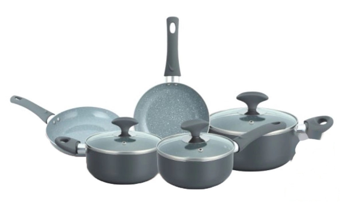 ⚠️ CONJUNTO DE PANELAS CERÂMICA CAZZA CHEF CINZA 5 PEÇAS