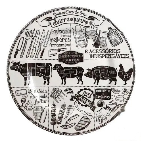 ➡️ Conjunto de Pratos Rasos Churrasco 6 unidades Alleanza