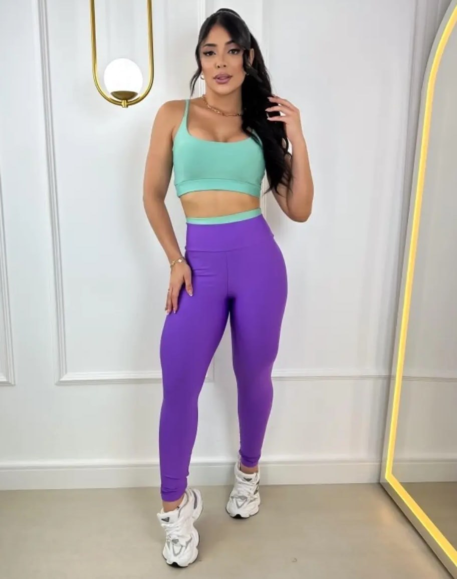 Conjunto Fitness Bicolor Feminino Academia Suplex Premium