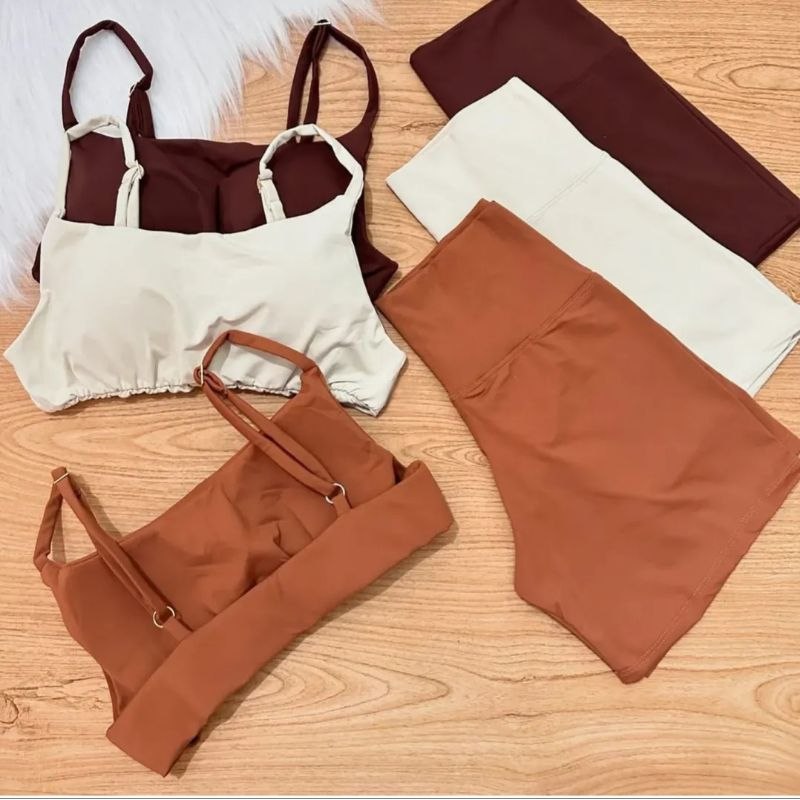 Conjunto Fitness Feminino Compressão e Sustentação suplex Premium Treino, Academia e Corrida...