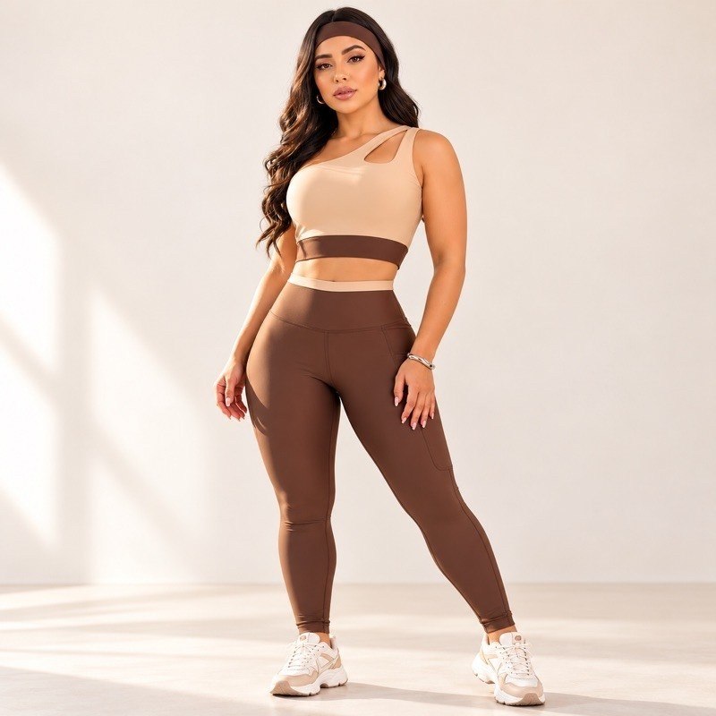 Conjunto Fitness Feminino Legging + Top Academia Suplex Zero Transparência