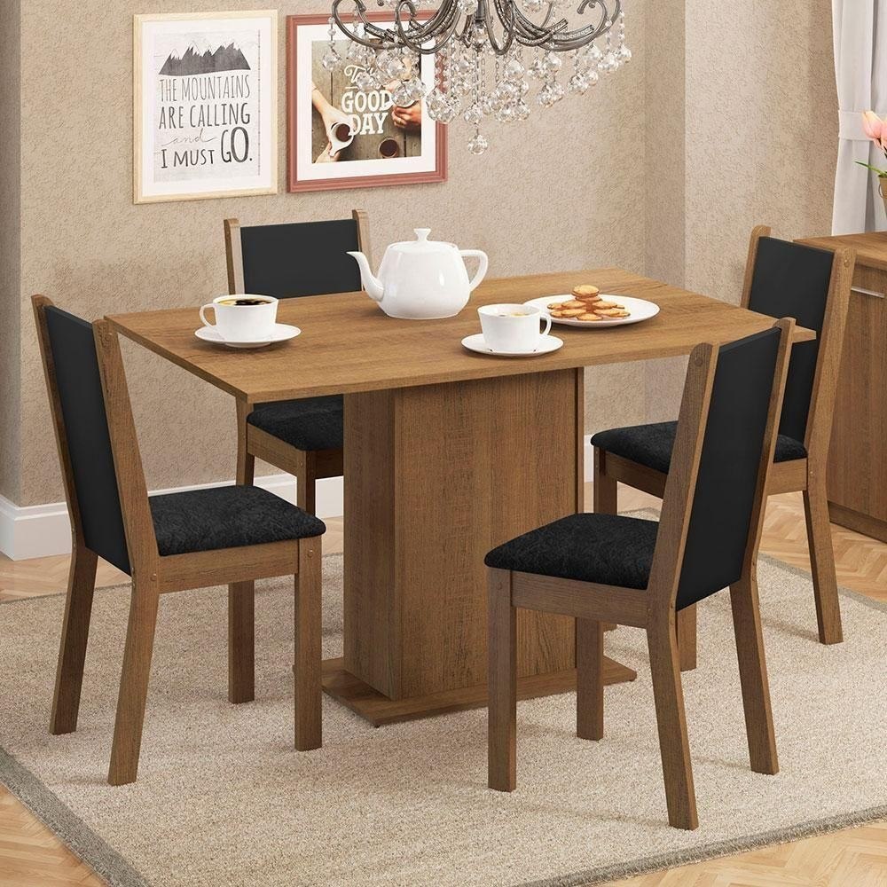 ⚠️ CONJUNTO SALA JANTAR MESA MADEIRA 4 CADEIRAS RUSTIC