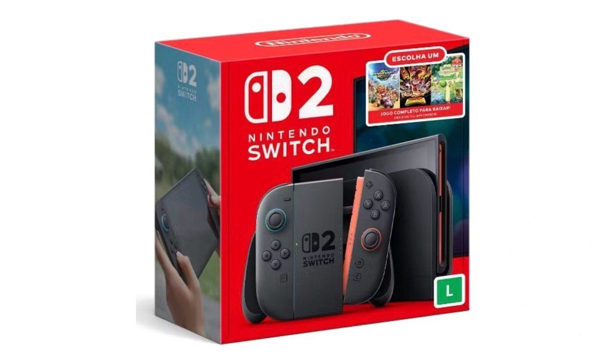 ➡️ CONSOLE NINTENDO SWITCH 2, 256GB, PRETO, AZUL E VERMELHO