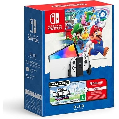 ⚠️ CONSOLE NINTENDO SWITCH OLED NINTENDO BUNDLE SUPER MARIO BROS WONDER 3 MESES NINTENDO SWI...