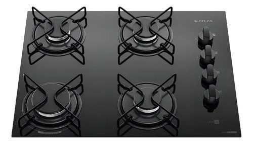 ⚠️ Cooktop 4 Bocas Atlas Agile Up Mesa Vidro Mega Chama Bivolt