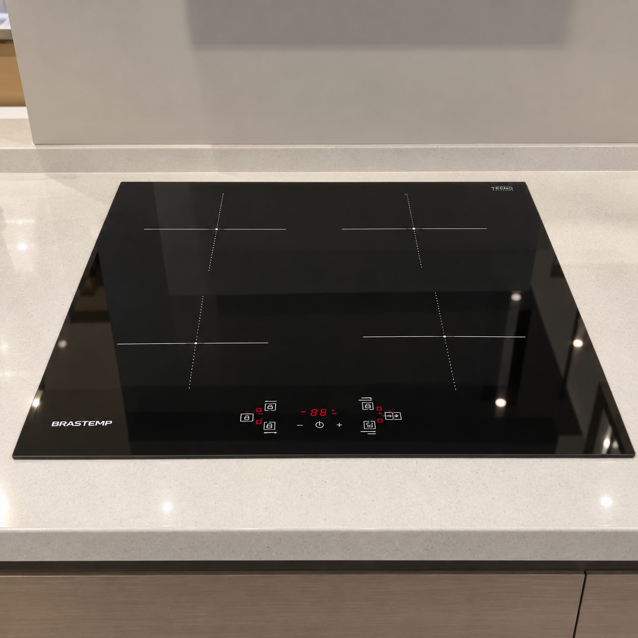 Cooktop 4 Bocas Indução Brastemp Bdj60be Powerbooster Cor Preto