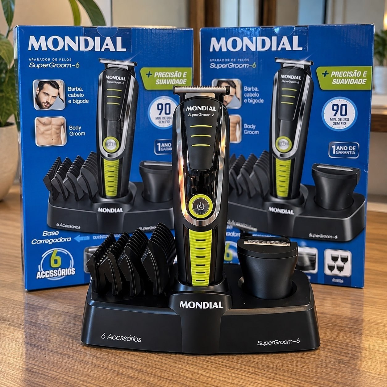 Cortador De Cabelo Mondial Super Groom 6 Bg-04*