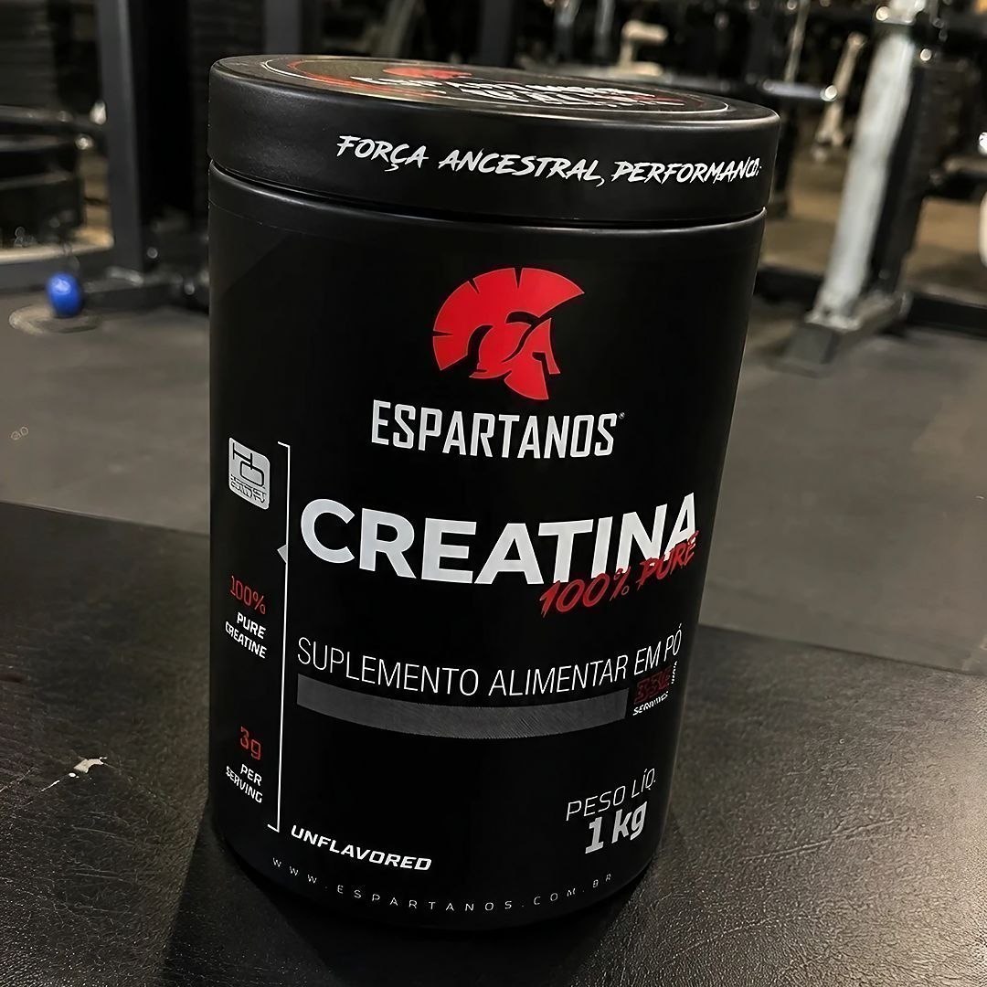 Creatina Pó 100% Pura Monohidratada Espartanos 1kg Aprovada Sabor Neutro