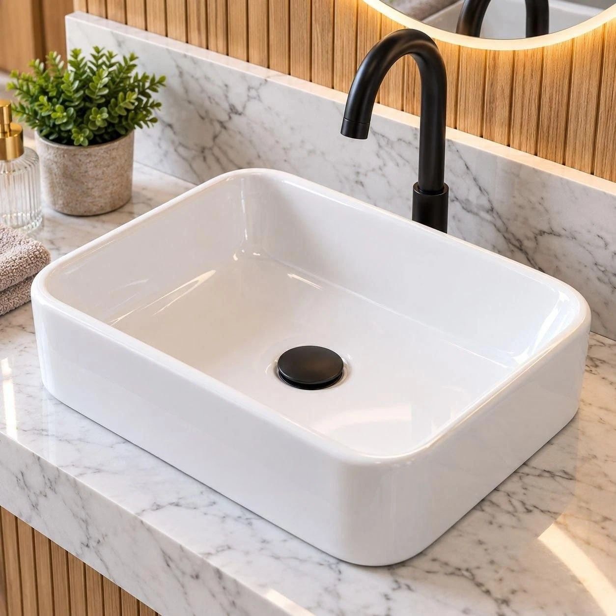 Cuba P/ Banheiro Lavabo Rectangular De Apoio Sobrepor Branco Brilhante Ache Aqui Lar