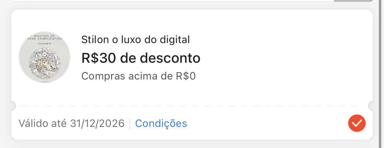 ⚠️ CUPOM R$ 30 SEM MÍNIMO DE LOJA