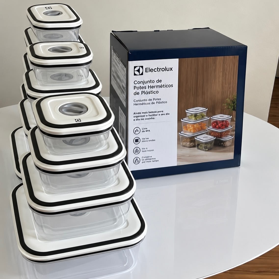 Electrolux Kit 12 Potes Herméticos de Plástico Retangulares