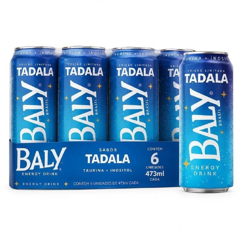 ⚠️ ENERGÉTICO BALY TADALA LATÃO PACK C/6 UNID. 473 ML