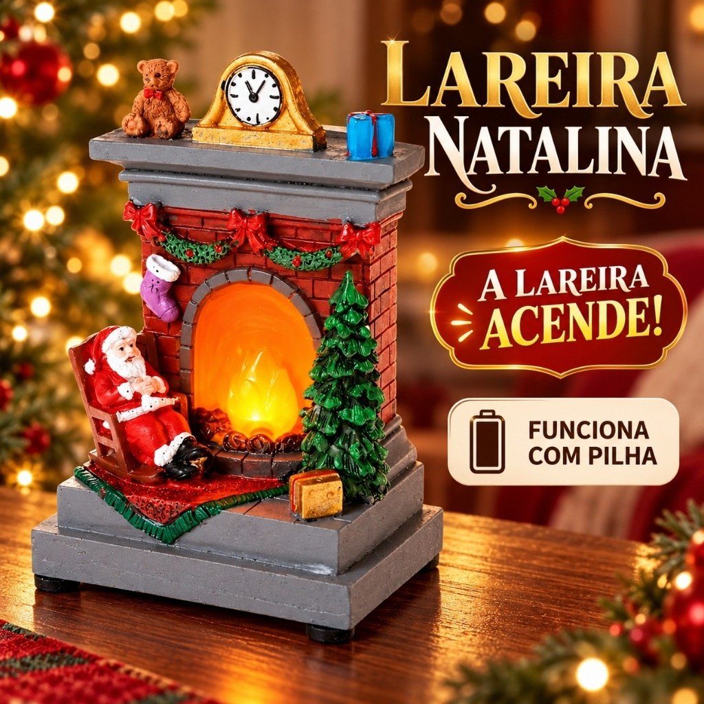 ENFEITE DE NATAL CASINHA DE NATAL COM LED CENTRO DE MESA TRENZINHO ACABAMENTO EM RESINA LUXO...