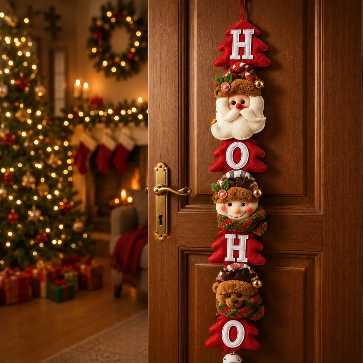 Enfeite Pendente De Natal Porta Árvore Papai Noel Bonecos