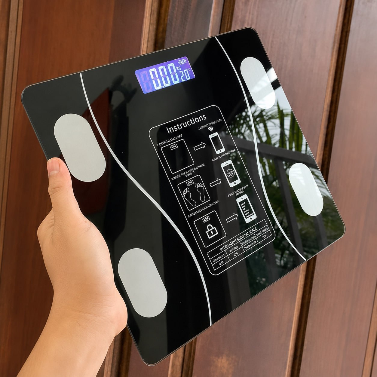 Eps-6905 Balança Epsilon Inteligente Bluetooth Com App, Lcd, Vidro Temperado, 180kg