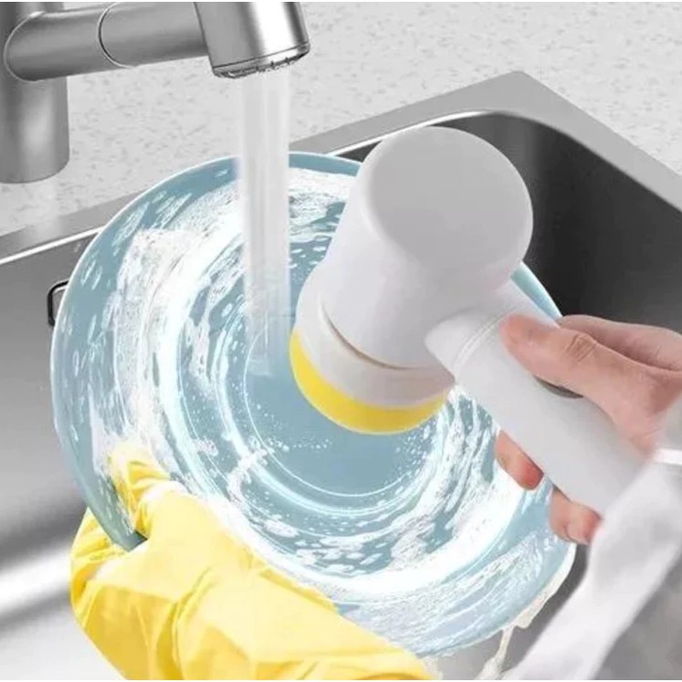 Escova Elétrica Rotativa Para Limpeza 5 em 1 Sem Fio Recarregável Multiuso