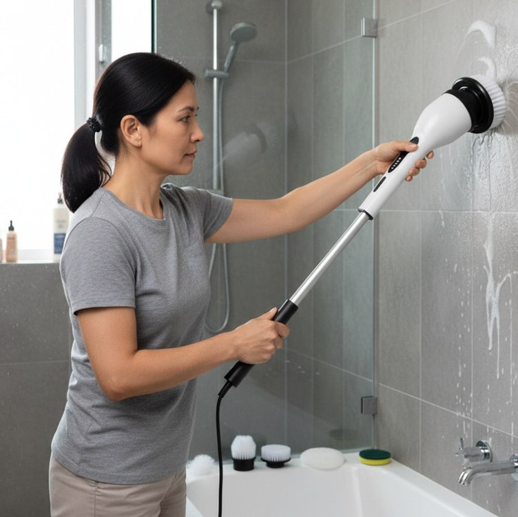 Esfregão Elétrico Profissional 9 em 1 Recarregável Mop 360º Sem Fio Potente Portátil Limpeza...