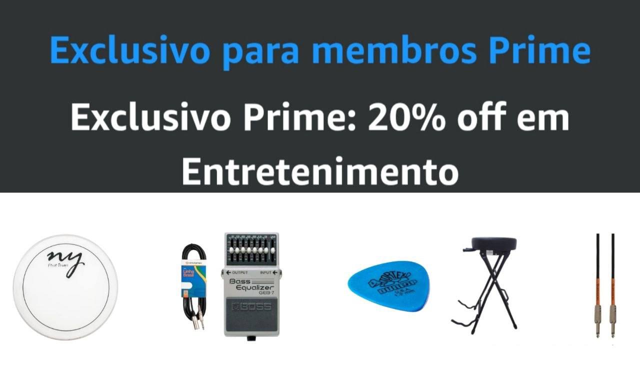 🏷️ Exclusivo Prime: 20% off em Entretenimento