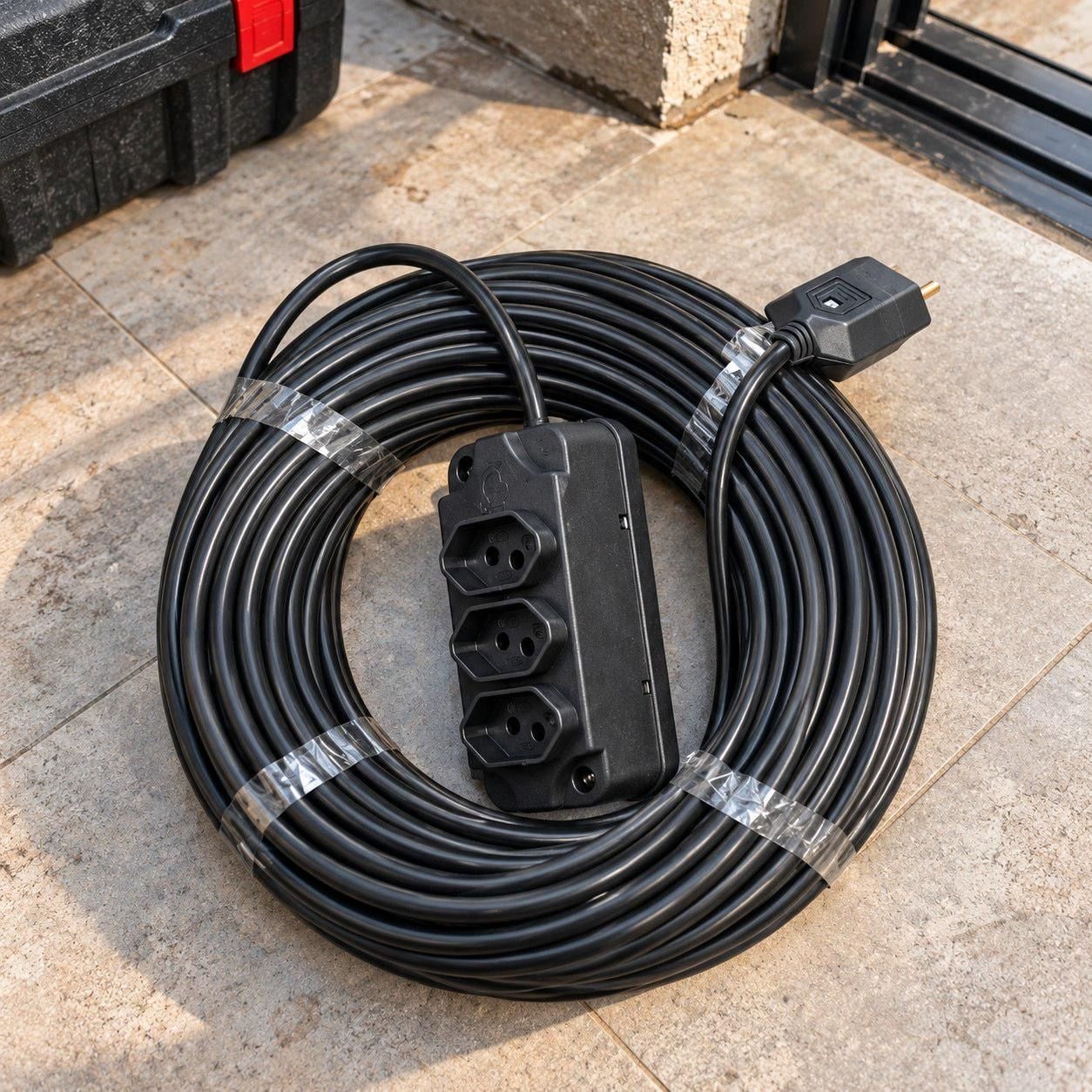 Extensão Elétrica 30 Metros Reforçada 3 Tomadas 10a 20a Bivolt