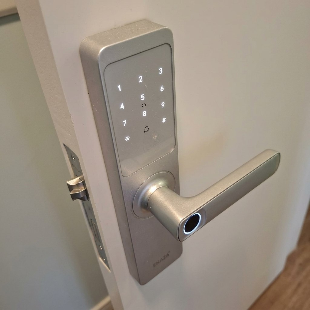 Fechadura Digital Inteligente Biometria Lyra Wifi Ekaza Alumínio Prateado