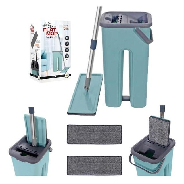 ⚠️ FLAT MOP RODO ESFREGÃO TIRA PÓ BALDE LAVA E SECA COM 2 REFIL MICROFIBRA123ÚTIL
