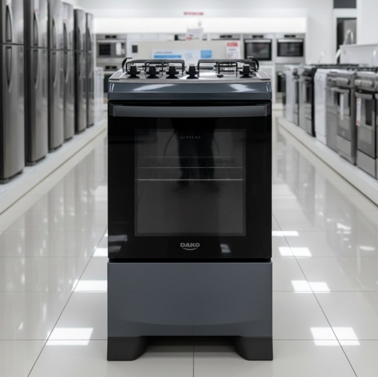 Fogão 4 Bocas Dako Supreme Mesa de Inox A Gás Titanium Bivolt