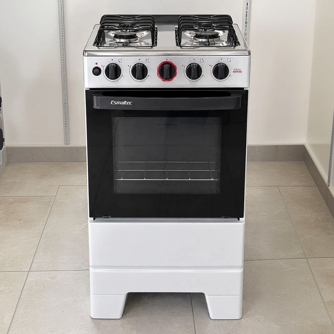 Fogão a Gás Mesa Inox Forno 50L Limpa Fácil e Acendimento Automático Esmaltec IDEAL Super F4...