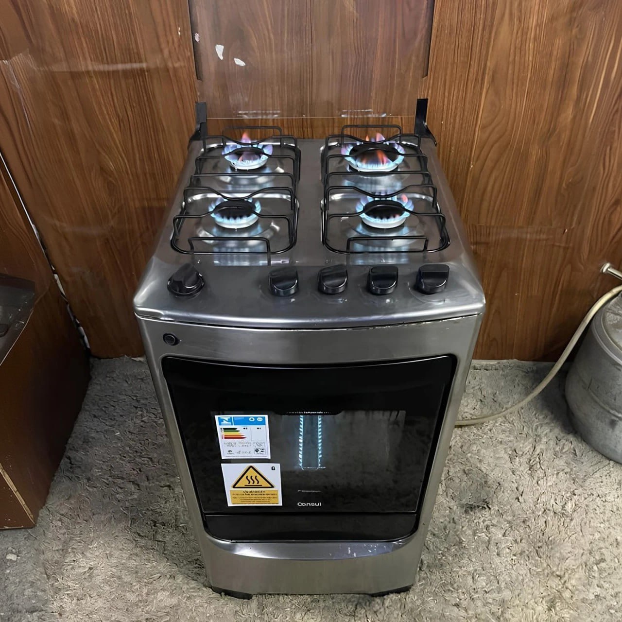Fogão Consul 4 Bocas Acendimento Automático em Inox (CFO4NAR) Bivolt