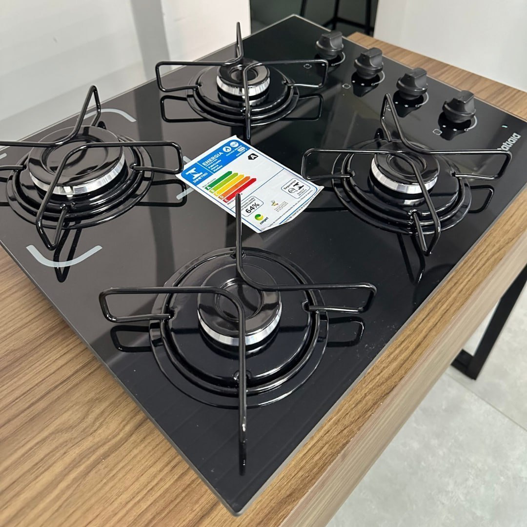 FOGÃO COOKTOP 4 BOCAS BIVOLT ITATIAIA ESSENCIAL PRETO