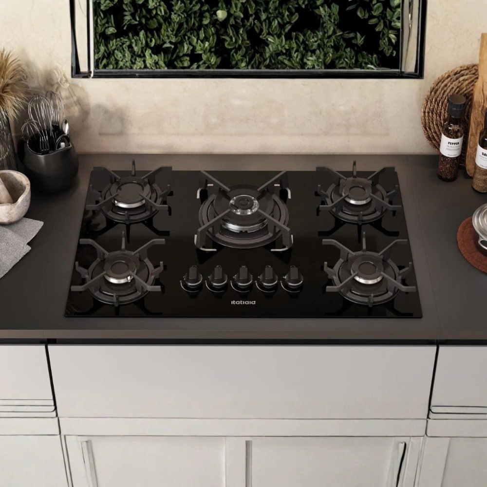 Fogão Cooktop 5 Bocas Itatiaia Tripla Chama Trempe Ferro Fundido Itacook Premium