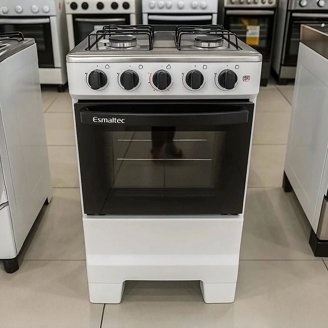 Fogão Esmaltec Ideal POP 4 Bocas de Gás Branco 50L F4ISB