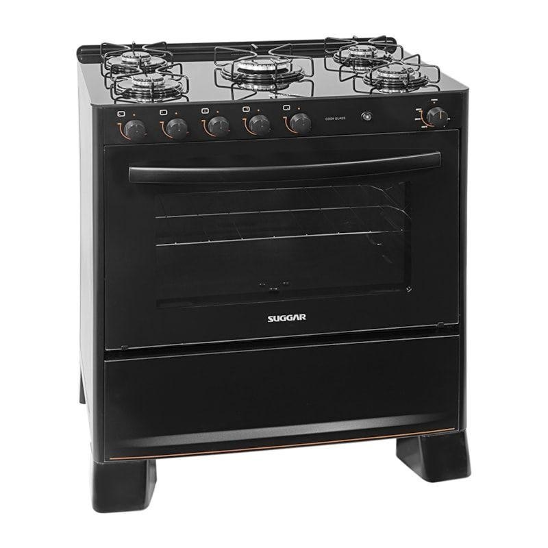 ⚠️ FOGÃO SUGGAR COOK GLASS 5 QUEIMADORES PRETO FGVCG510PT BIVOLT