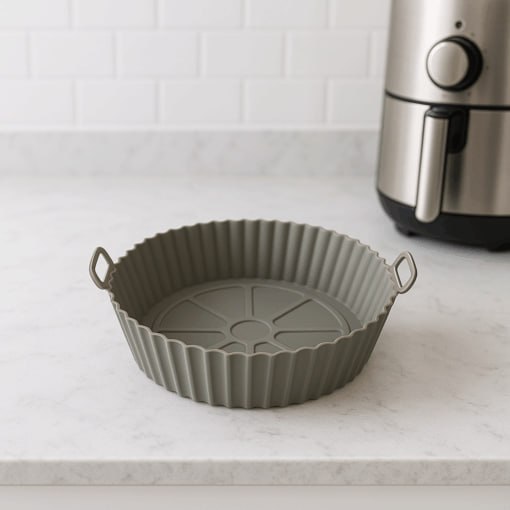 Forma Air Fryer De Silicone Antiaderente Reutilizável*