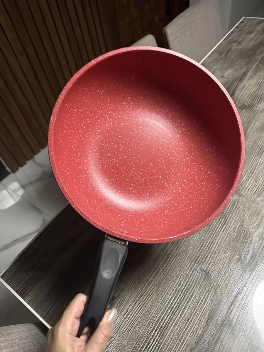 Frigideira Grande de Indução Wok Revestimento Cerâmico Vermelha 28cm - Lyor