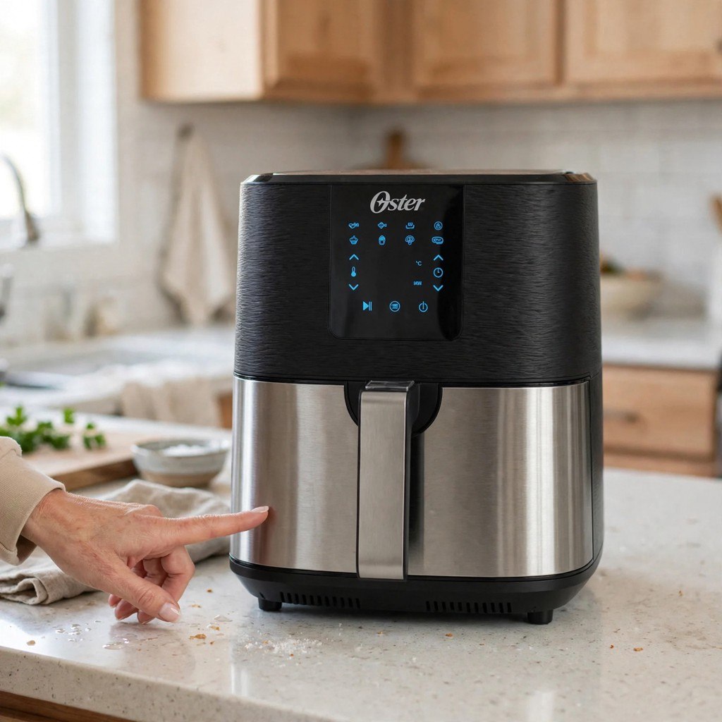 Fritadeira Elétrica Oster Ofrt650 de 4,8L, 1500W, Inox e Painel Touch