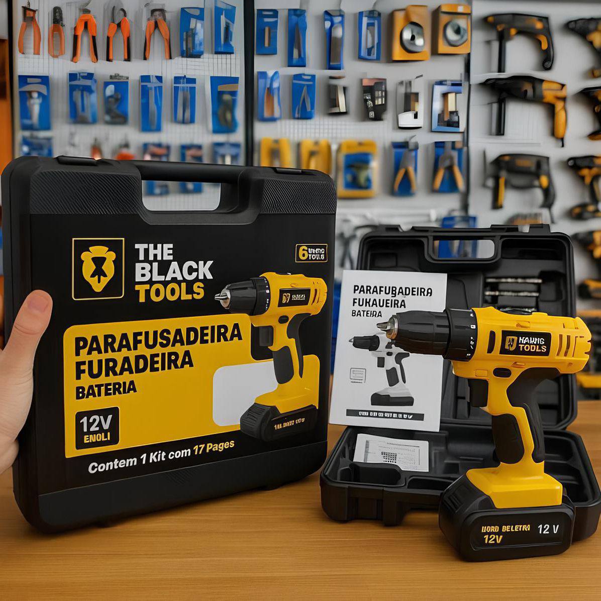 Furadeira Parafusadeira Sem Fio A Bateria Tb-12e 12v
