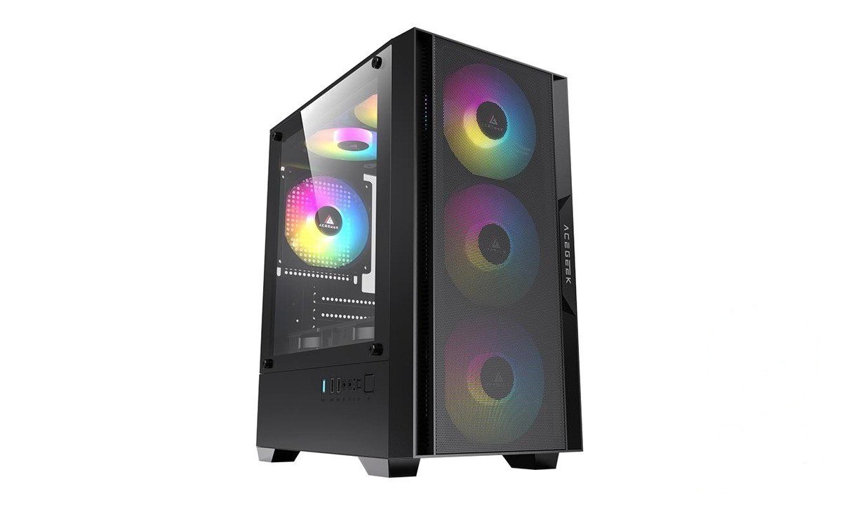 ➡️ GABINETE GAMER ACEGEEK STRATUS MESH, MID-TOWER, LATERAL DE VIDRO, PRETO, AG-STRATUS-MESH-BK