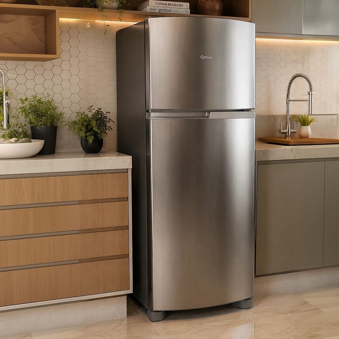 Geladeira Frost Free Duplex 333 Litros cor Inox Consul - CRM40MK