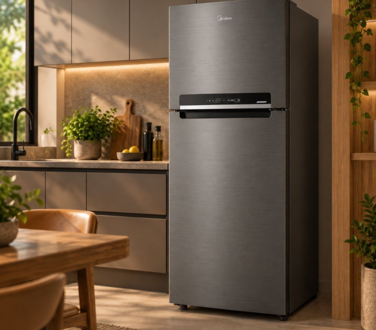 Geladeira Inverter 394L Inox Midea Duplex 110v - MDRT533EVD461