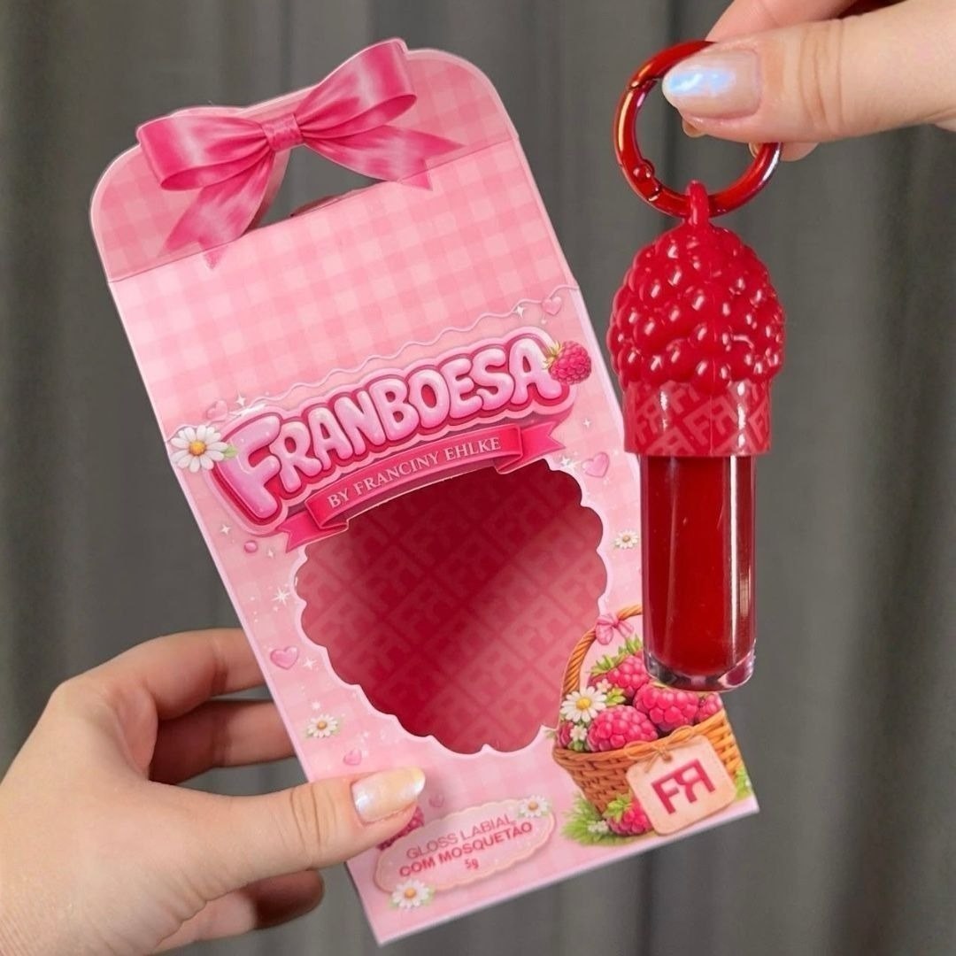 Gloss Labial Framboesa Fran by Franciny Ehlke com Brilho Intenso e Hidratação