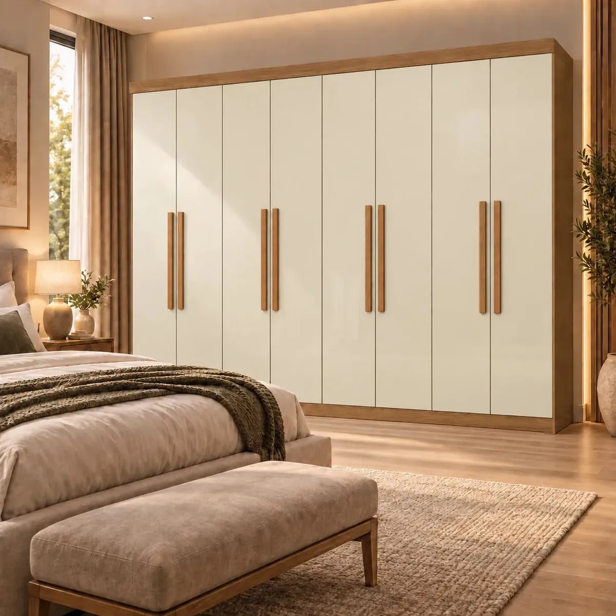 Guarda-Roupa Paris 8 Portas 200x237x47cm Cinamomo Off White