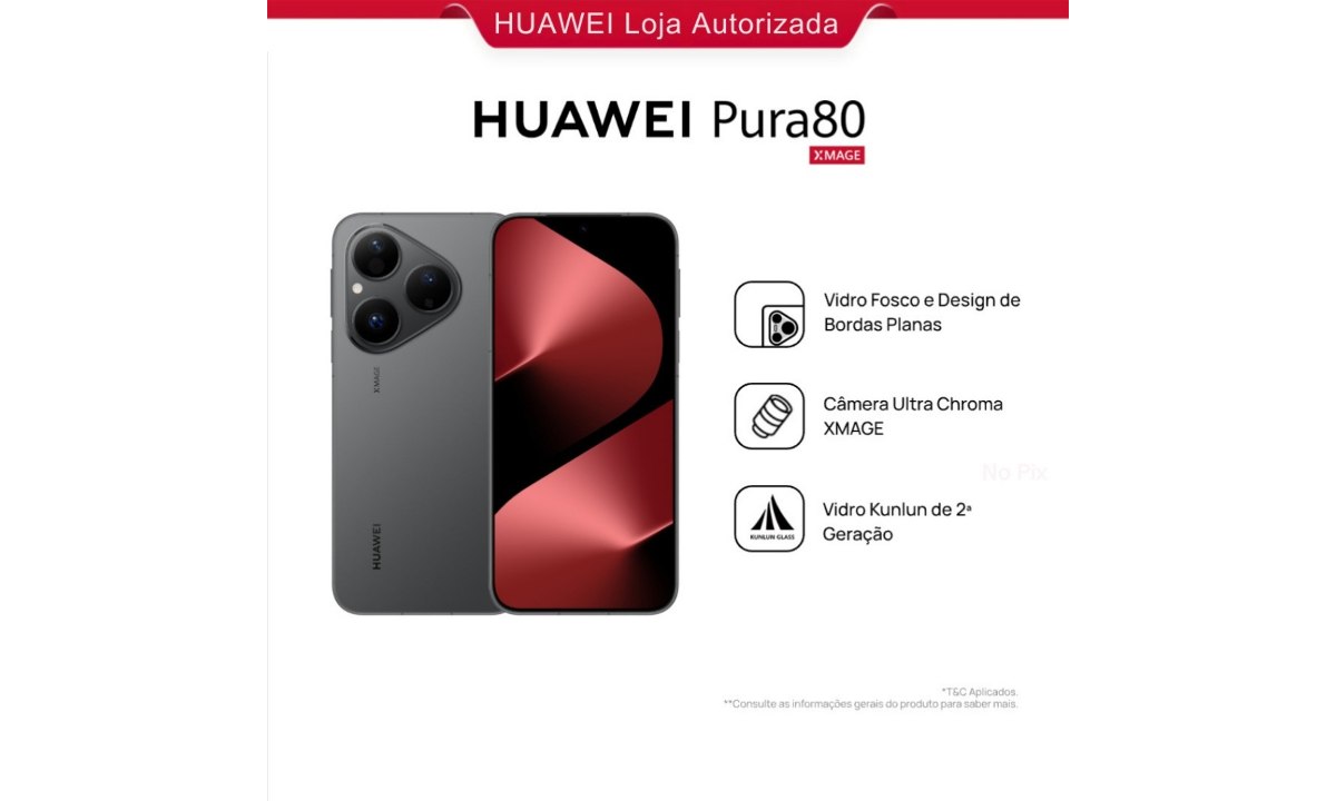 ⚠️ HUAWEI PURA 80 12GB+256GB | SMARTPHONE | 12GB+256GB | CÂMERA ULTRA CHROMA XMAGE | PRETO