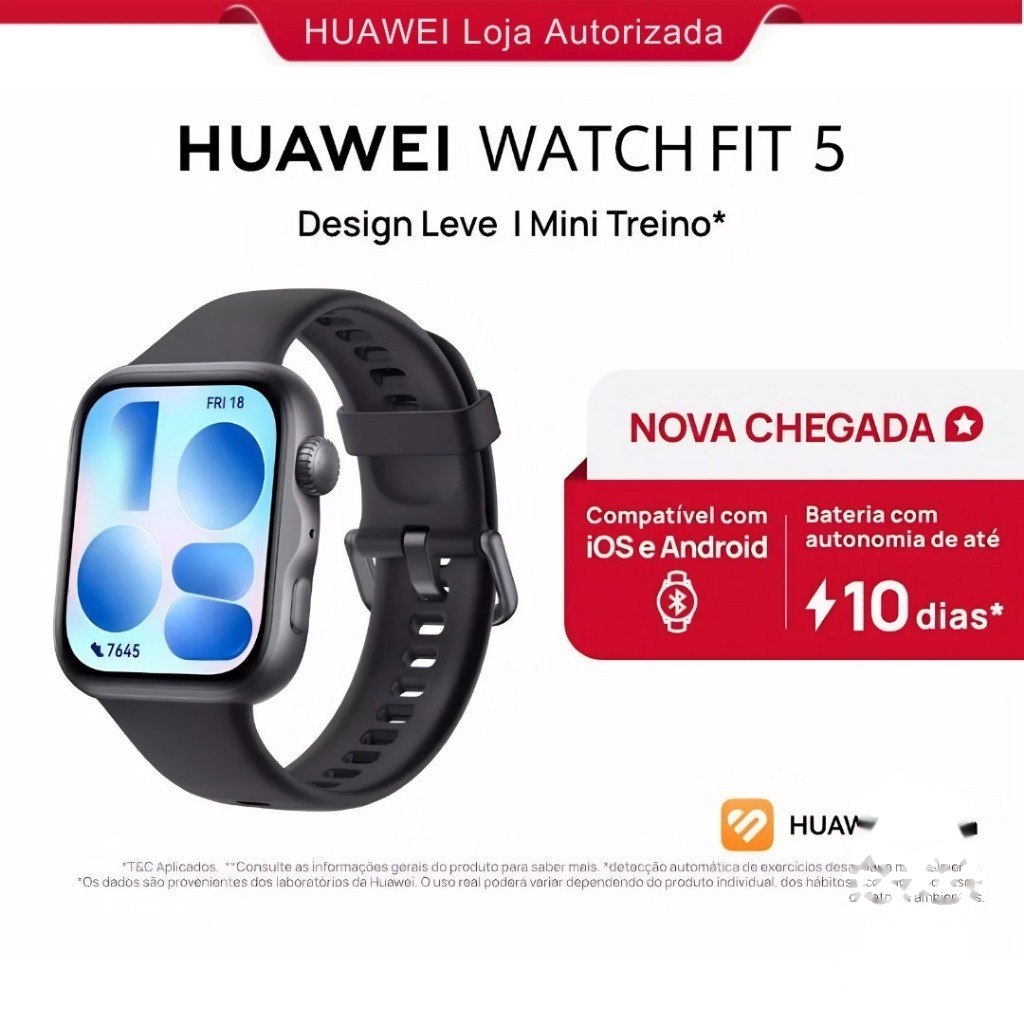 ⚠️ HUAWEI WATCH FIT 5 | Smartwatch Relogio | AMOLED de 182" Design Leve | Mini Treino | 64 G...