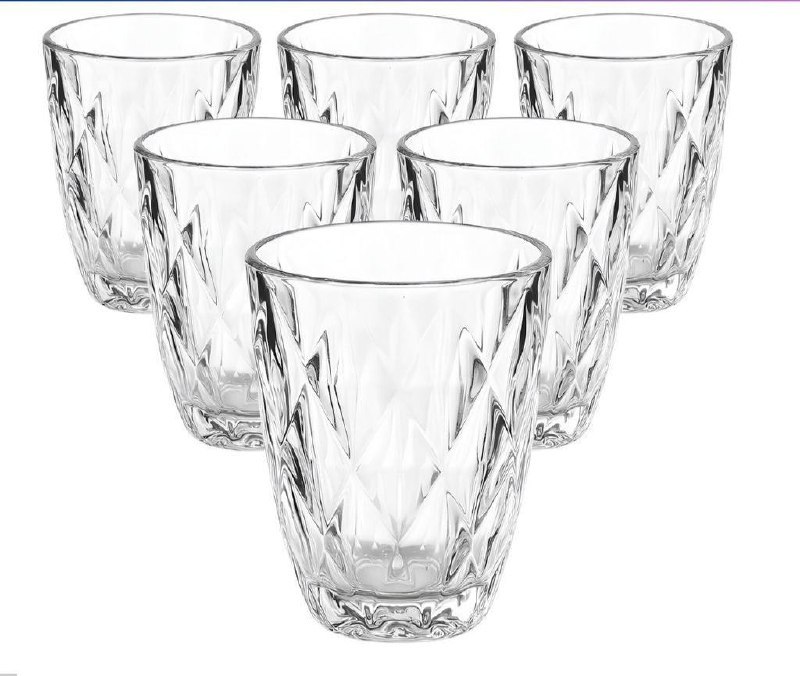 ⚠️ JOGO 6 COPOS BAIXOS DIAMOND 300ML VIDRO GROSSO DIAMANTE LUXO